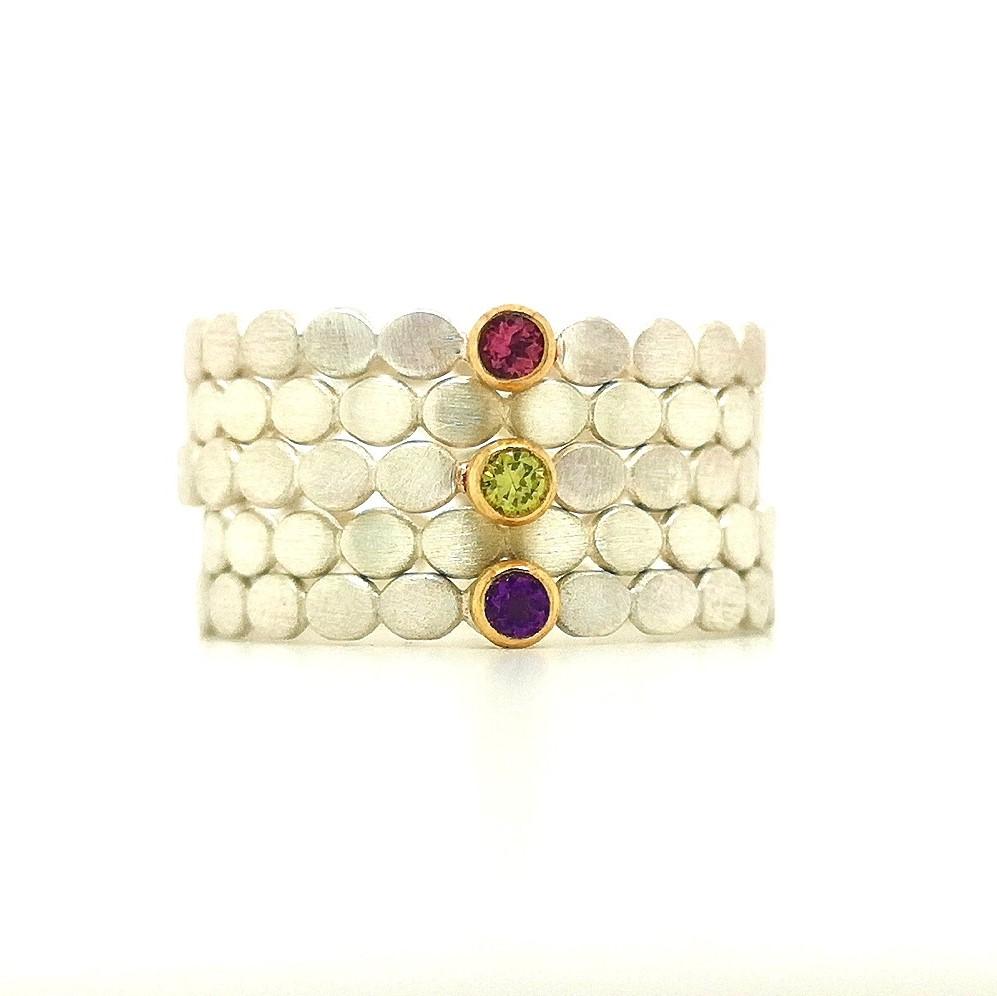 Birthstone Pebble Stacking Ring Set - Choice of Gemstones
