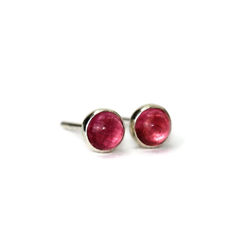 Gypsy Silver Pink Tourmaline studs