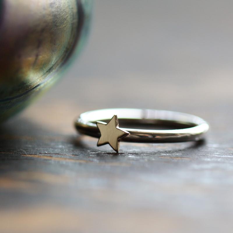 Luna Silver and gold star ring