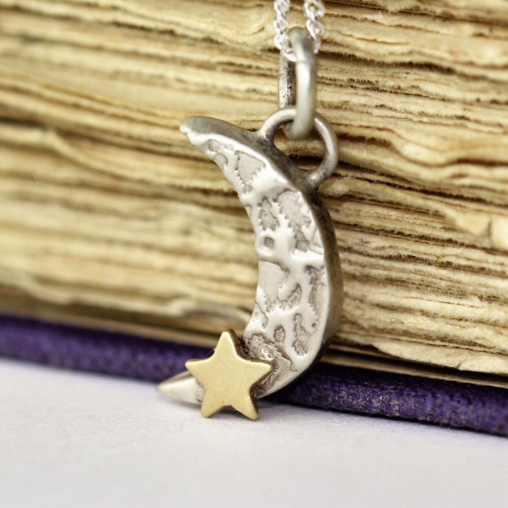 Luna Moon and Gold Star Necklace