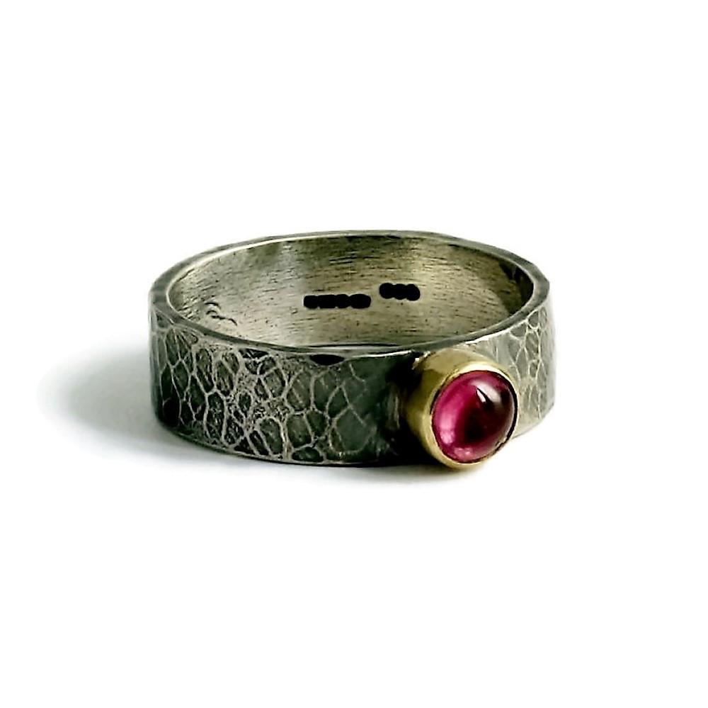 Tourmaline Blossom Hammered Ring