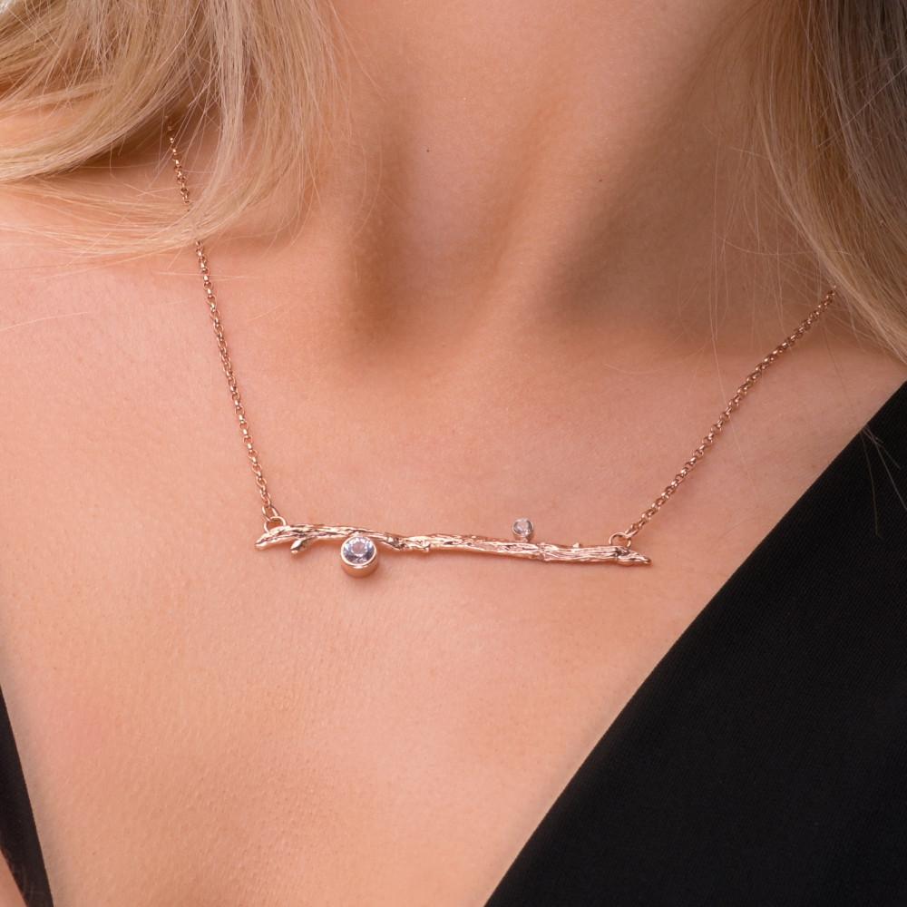 Gold Topaz Twig Necklace
