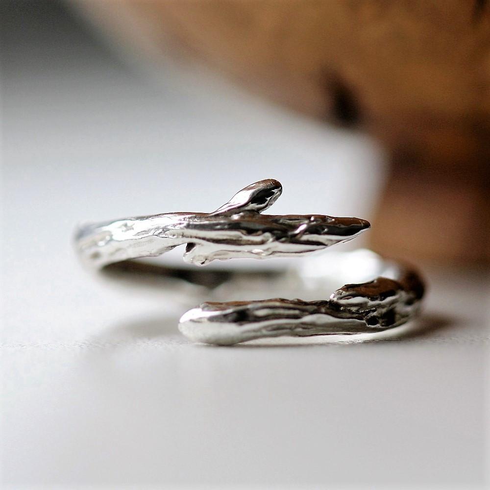 Silver Twig Ring
