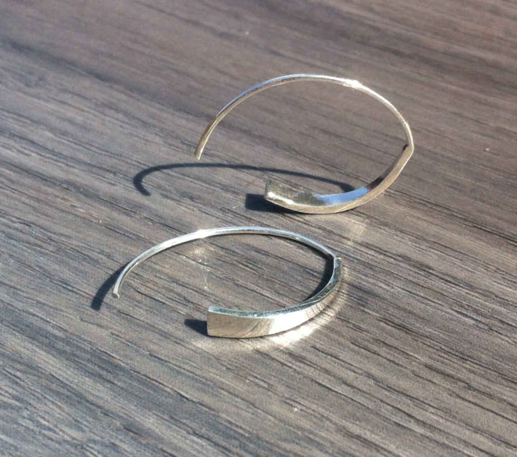 Love Triangle Handcrafted Sterling Silver Loop Earrings LT04