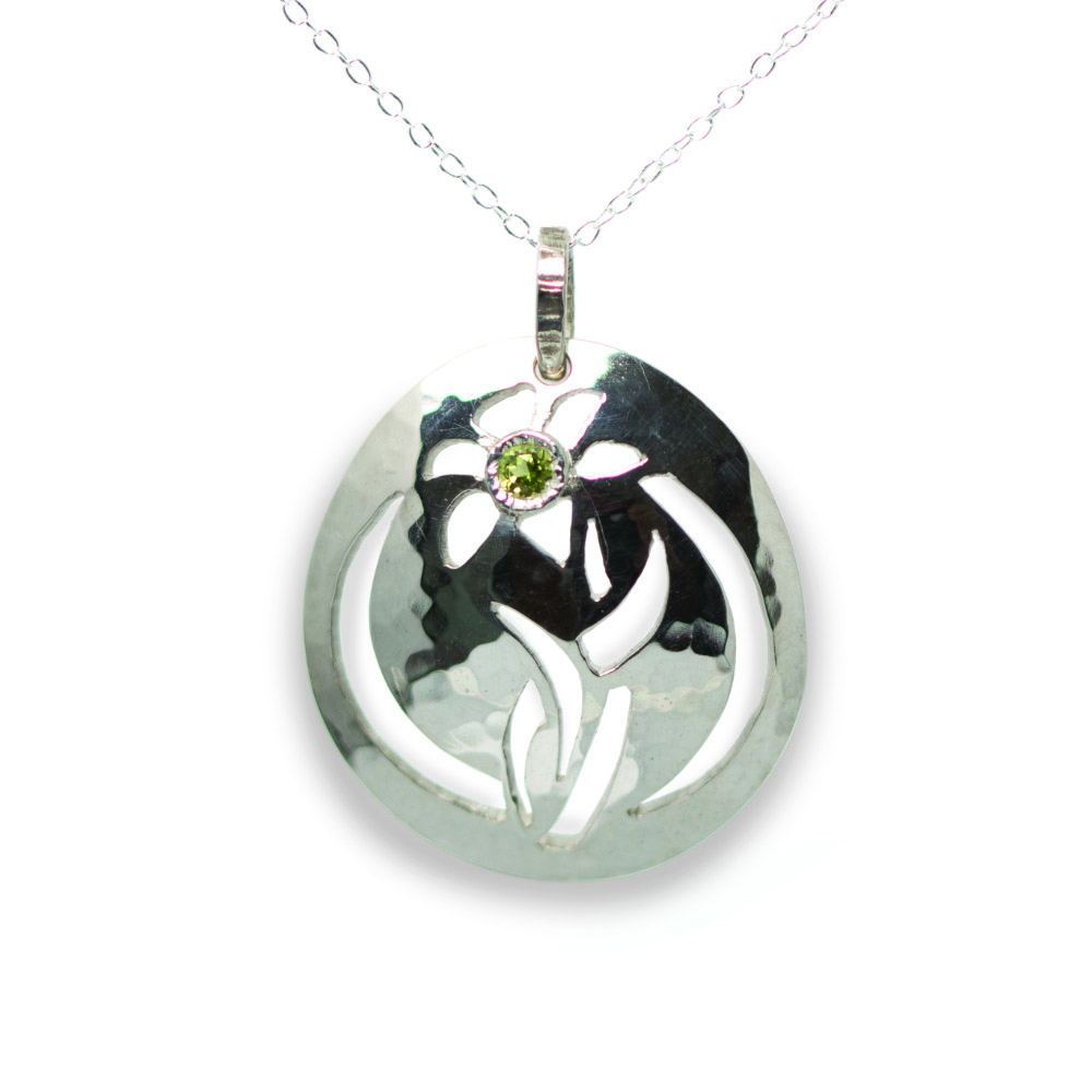 Sterling Silver Pierced Flower pendant