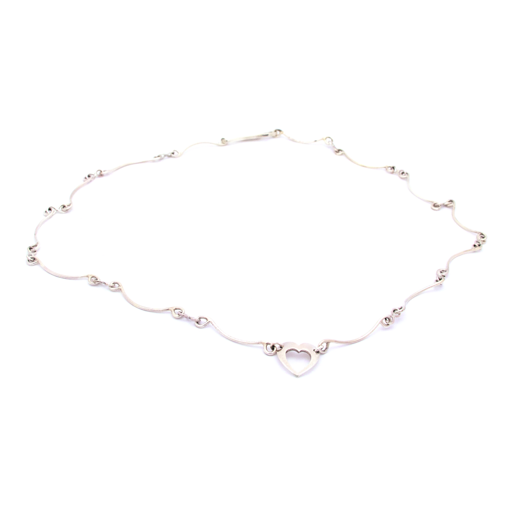 Sterling Silver Single Heart Necklace