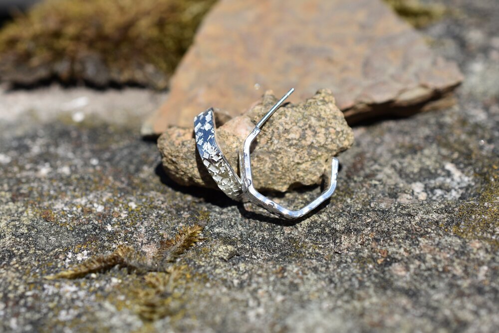 Dappled Light Angular Hoop Earrings