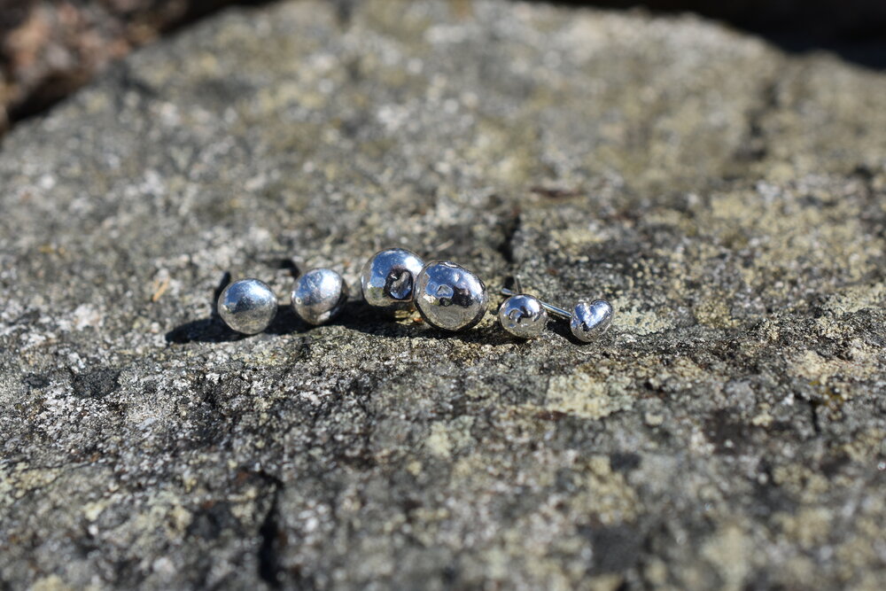 Pebble stud earrings