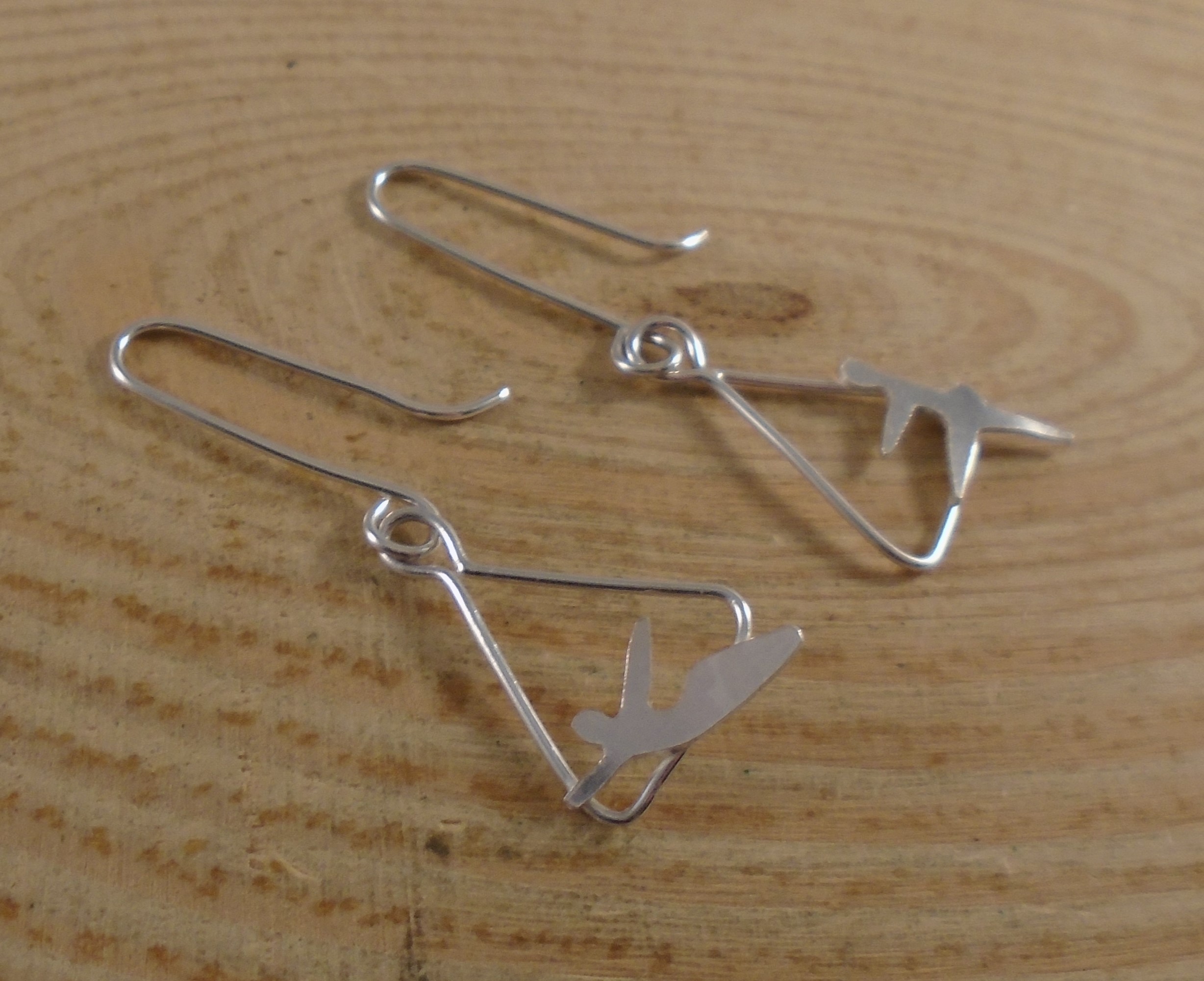Sterling Silver Trapeze Artist Earrings