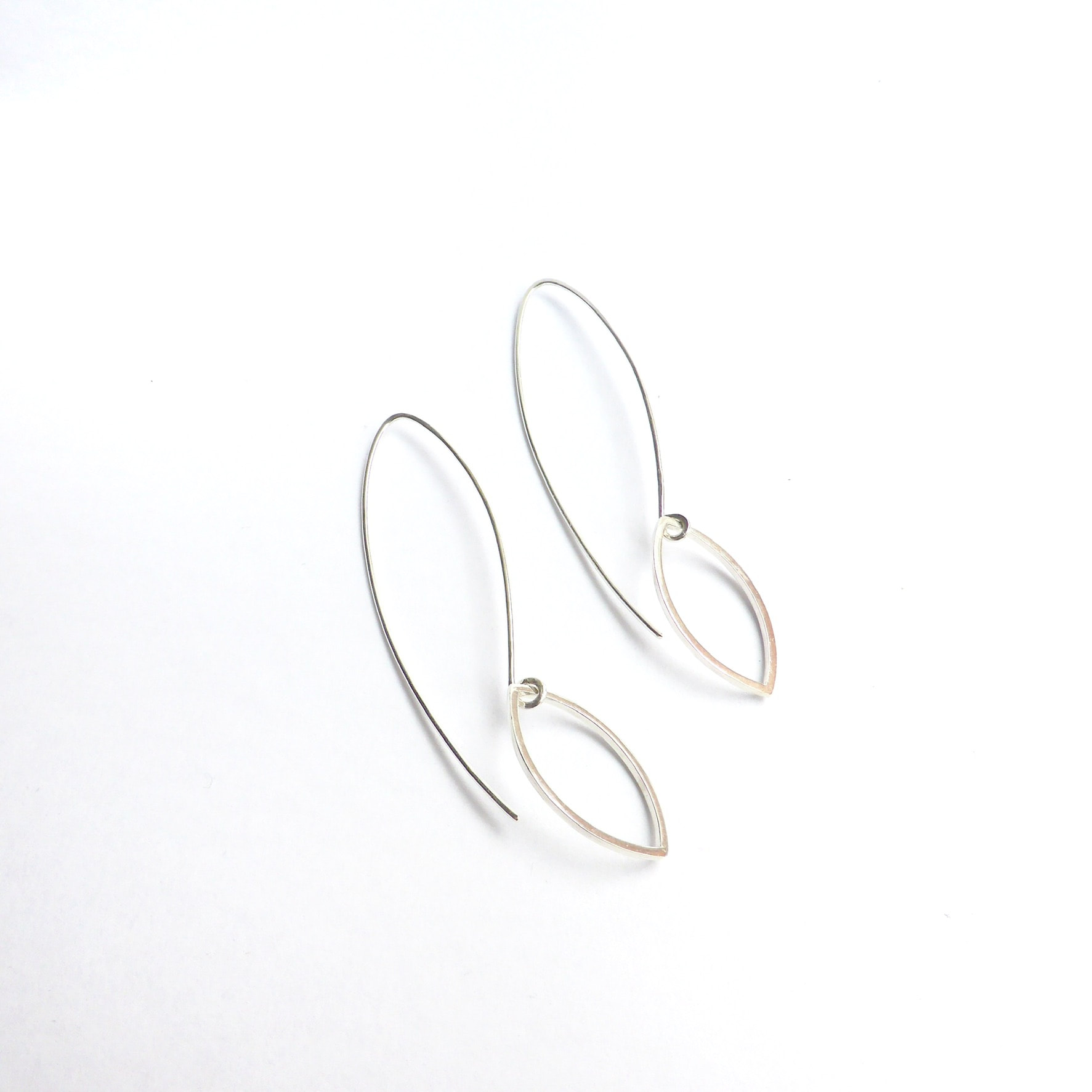 Long wire lotus earrings